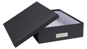 Oskar sötétszürke irattartó doboz címkével, A4 - Bigso Box of Sweden