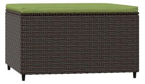 VidaXL 2 db barna polyrattan kerti lábtartó párnával