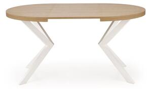 Asztal Houston 1495, Fehér, Arany tölgy, 75cm, Hosszabbíthatóság, Laminált forgácslap, Fém