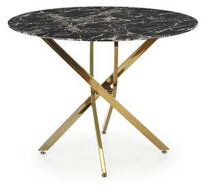 Asztal Houston 1538, 75cm, Aranysárga, Fekete márvány