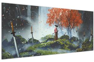 Kép - A kardok kertjének illusztrációja (120x50 cm)