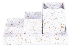 Lena aranyszínű-fehér 4 részes asztali írószertartó - Bigso Box of Sweden