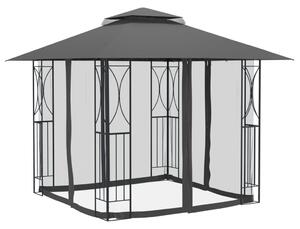 VidaXL antracit acél pavilon oldalfalakkal 300 x 300 x 270 cm