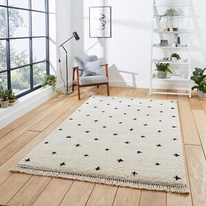 Boho Dots fehér-fekete szőnyeg, 160 x 220 cm - Think Rugs