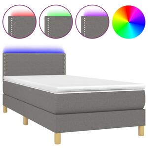Ágy 80x200 cm - Sötétszürke Szövet - LED Világítással
