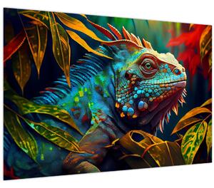 Kép - Színes leguán (90x60 cm)