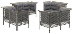 VidaXL 8 részes szürke polyrattan kerti ülőgarnitúra párnákkal