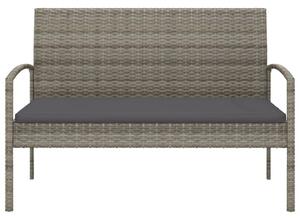 VidaXL szürke polyrattan kerti pad párnával 105 cm