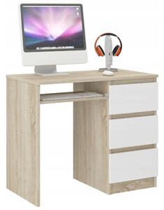 CALI N3 íróasztal - fehér / sonoma tölgy Oldal: Balos
