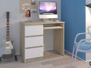 CALI N3 íróasztal - fehér / sonoma tölgy Oldal: Balos