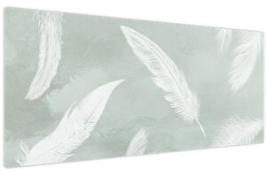 Kép - Fehér tollak (120x50 cm)