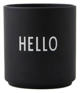 Fekete porcelán bögre 300 ml Hello – Design Letters