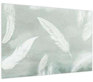 Kép - Fehér tollak (90x60 cm)