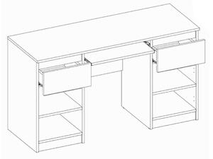 CALI N6 számítógépes asztal - sonoma tölgy / fehér