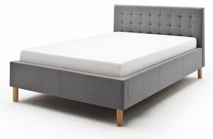 Világosszürke kárpitozott egyszemélyes ágy 120x200 cm Malin – Meise Möbel