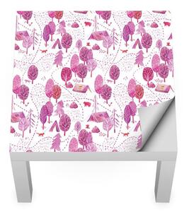 IKEA LACK asztal bútormatrica - kemping az erdőben rózsaszínben