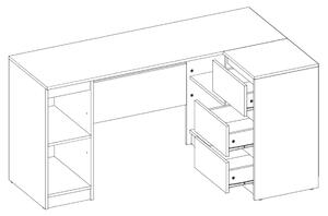 CALI nagy íróasztal - sonoma tölgy / fehér