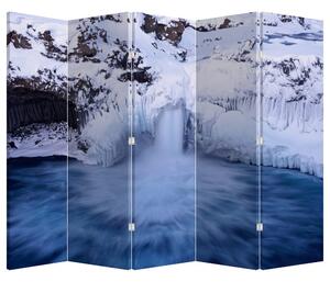 Paraván - Vízesés télen (210x170 cm)