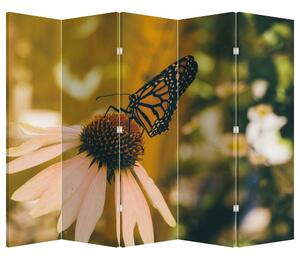 Paraván - Pillangó a virágon (225x180 cm)