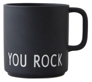 Fekete porcelán bögre 250 ml You Rock – Design Letters