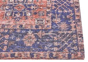 Kék és piros gyapjúszőnyeg 140 x 200 cm KURIN