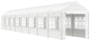 VidaXL fehér polietilén pavilon tetővel 17,84 x 2,28 x 2,69 m