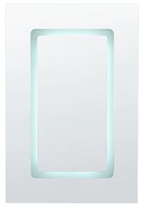 Fekete fali fürdőszobaszekrény LED tükörrel 40 x 60 cm CONDOR