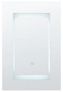 Fekete fali fürdőszobaszekrény LED tükörrel 40 x 60 cm MALASPINA