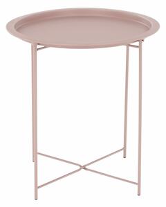 KONDELA Kisasztal levehető tálcával, nude rózsaszín, RENDER