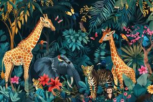 Kép állatok a dzsungelből