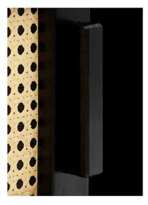 Jolene fekete borovi fenyő komód rattan ajtókkal, szélesség 128 cm - Støraa