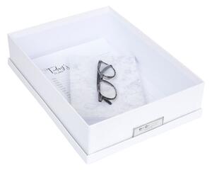 Oskar fehér irattartó doboz címkével, A4 - Bigso Box of Sweden
