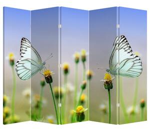 Paraván - Pillangók a virágon (225x180 cm)