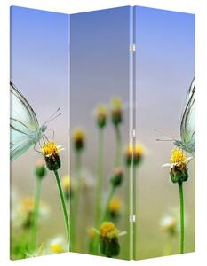 Paraván - Pillangók a virágon (135x180 cm)