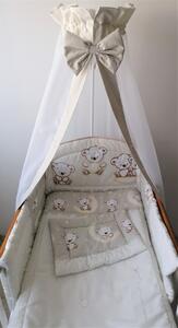 4 részes baba és gyermek ágynemű garnitúra holdas maci-bézs