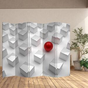 Paraván - Absztrakció - kocka gömbökkel (210x170 cm)