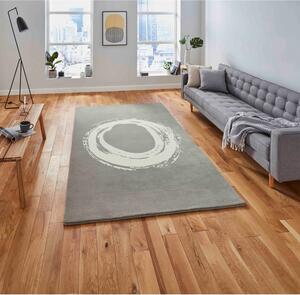 Elements Circle szürke gyapjú szőnyeg, 120 x 170 cm - Think Rugs