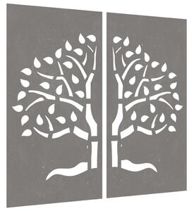 VidaXL 2 db famintás corten acél kerti faldísz 105 x 55 cm