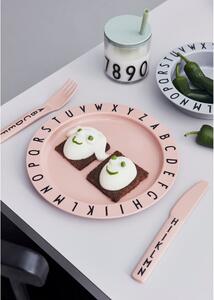 Eat & Learn bézs gyerektányér, ø 20 cm - Design Letters