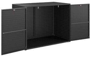 VidaXL fekete polyrattan kerti tárolószekrény 100 x 55,5 x 80 cm
