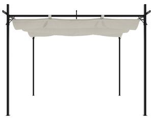 VidaXL krémszínű pergola behúzható tetővel 295 x 292 x 230 cm