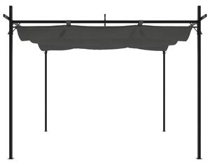 VidaXL antracitszürke pergola behúzható tetővel 295 x 292 x 230 cm