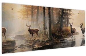 Kép - Vintage vadvilág festmény (120x50 cm)