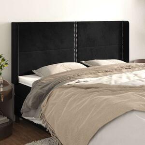VidaXL Fejtámla - Bársony - Fekete - 163x118/128cm