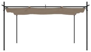 VidaXL tópszínű pergola behúzható tetővel 395 x 292 x 230 cm