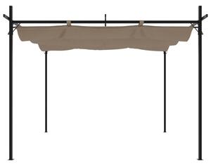 VidaXL tópszínű pergola behúzható tetővel 295 x 292 x 230 cm
