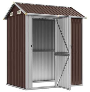 VidaXL barna horganyzott acél kerti fészer 192x152,5x237 cm