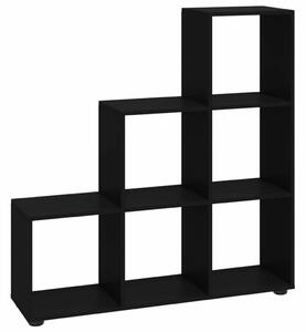 VidaXL Lépcsős Könyvespolc - Fekete - 107 cm