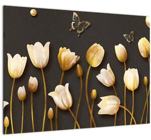 Kép - Tulipánok - absztrakt (70x50 cm)