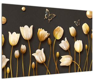 Kép - Tulipánok - absztrakt (90x60 cm)